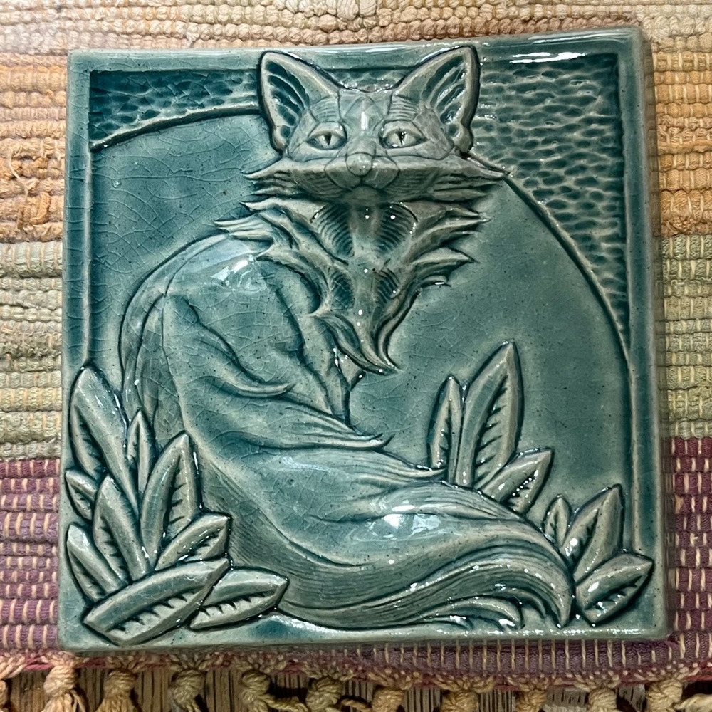 Pewabic Fox Decorative Tile